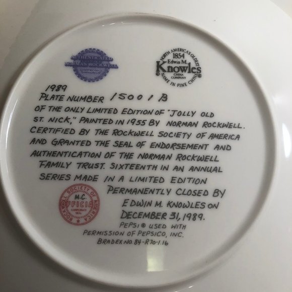 Christmas 1989 Edwin M Knowles JOLLY OLD ST. NICK - Picture 4 of 5